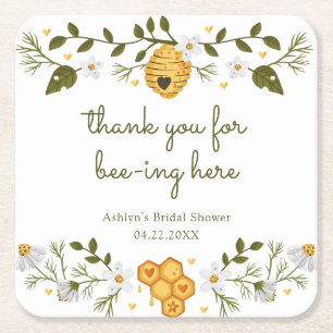 Thanks for Bee-ing Here Paper Coaster