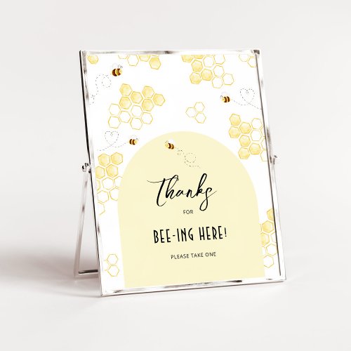 Thanks for beeing here minimalist bee birthday poster