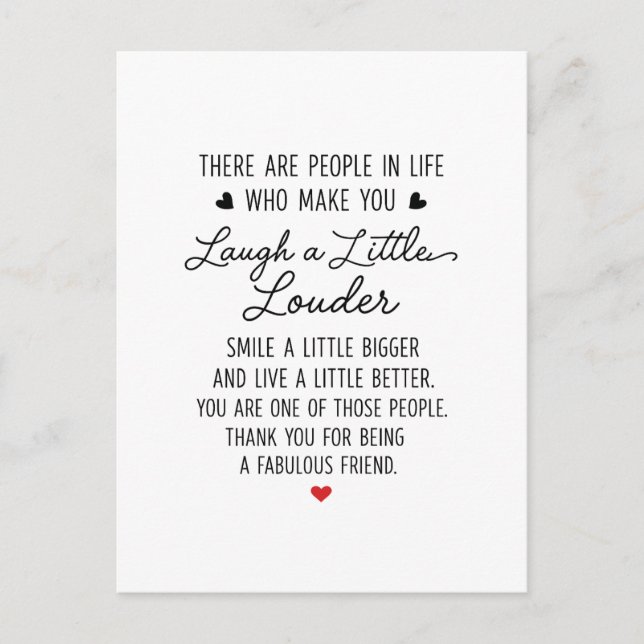 Thanks for being a fabulous friend postcard (Front)