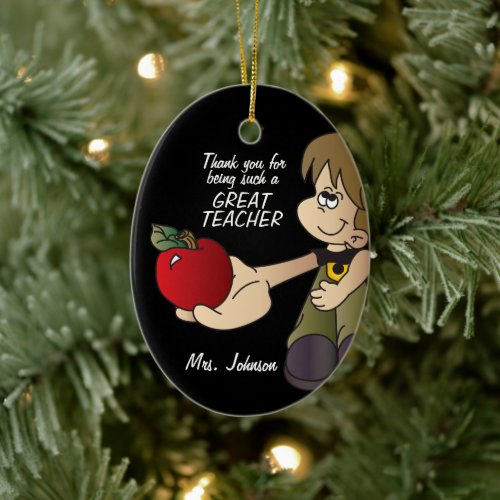 Thanks For Being a Great Teacher _ Boy Ceramic Ornament