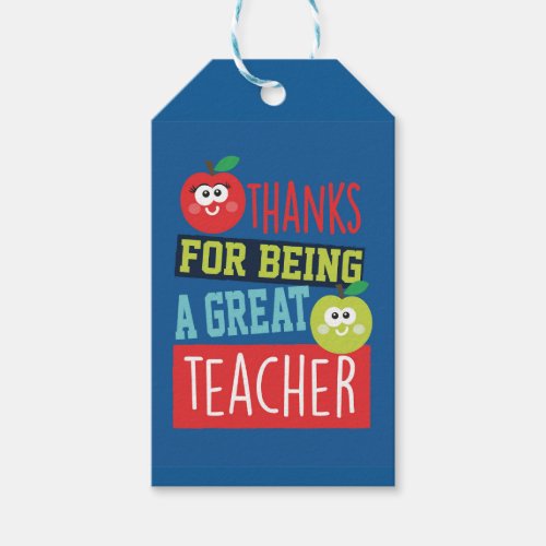 Thanks for Being a Great Teacher Gift Tag