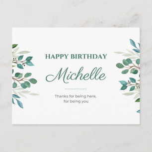 Thanks for being here, for being you Birthday Postcard