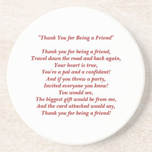 Thanks for Being My Friend - Coaster