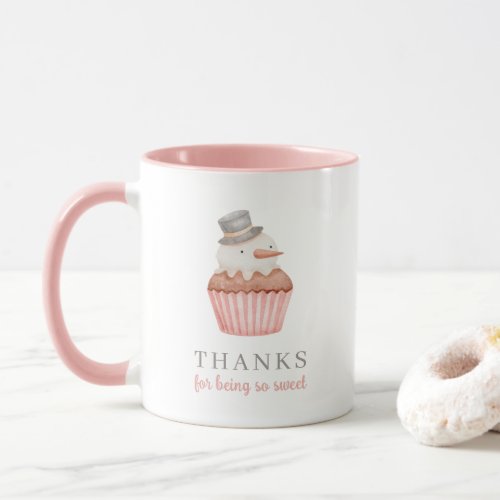 Thanks For Being So Sweet Snowman Cupcake Mug