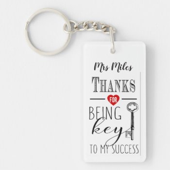 Thanks For Being The Key To My Success Employee Keychain by GenerationIns at Zazzle