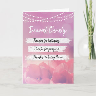 Thank you for listening Card - Appreciation Card friendship notes