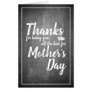 Thanks for being you! Mother's Day Chalkboard Card