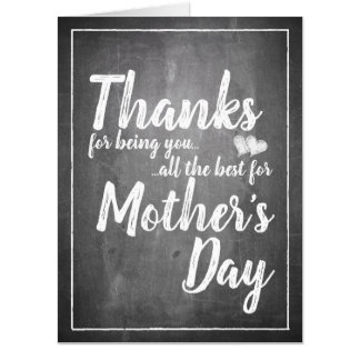 Thanks for being you! Mother's Day Chalkboard Card