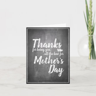 Thanks for being you! Mother's Day Chalkboard Card