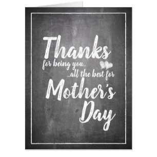 Thanks for being you! Mother's Day Chalkboard Card