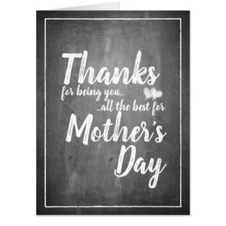 Thanks for being you! Mother's Day Chalkboard Card