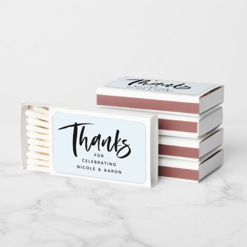 Thanks for celebrating simple modern light blue matchboxes