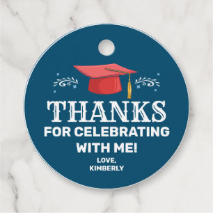 Thanks for Celebrating with me Graduation Favor Tags