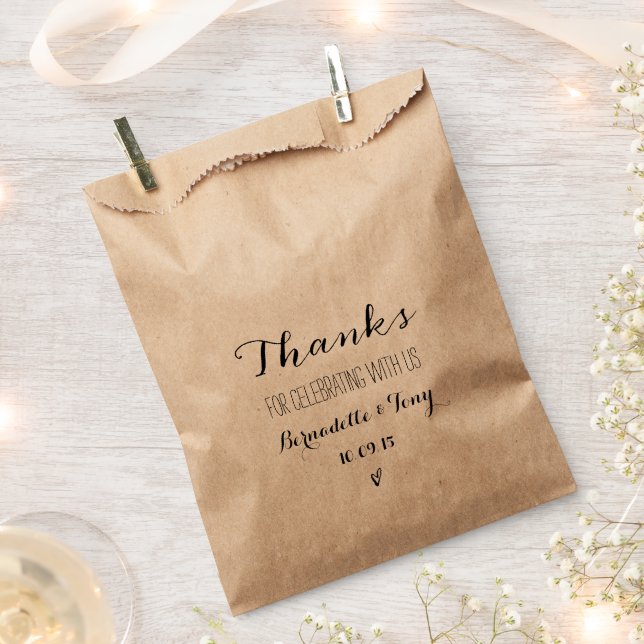 Thanks For Celebrating With Us! Chic Wedding Favor Bag (Clipped)