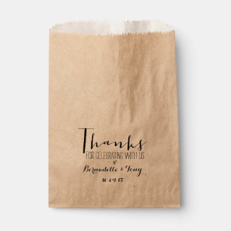 Thanks For Celebrating With Us! Chic Wedding Favor Favor Bag