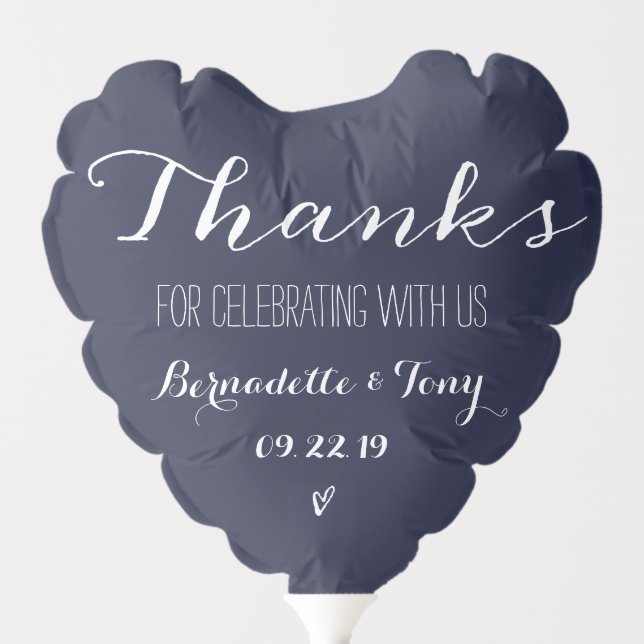 Thanks For Celebrating With Us! Wedding Thank You Balloon (Front)