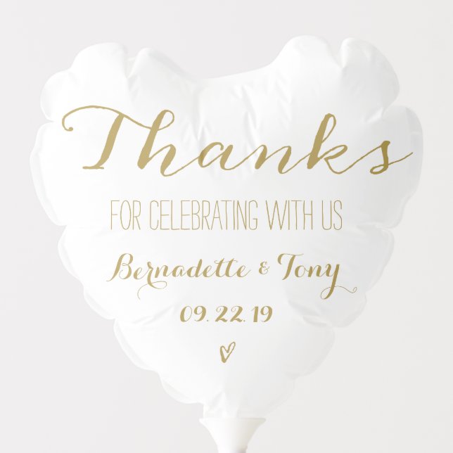 Thanks For Celebrating With Us! Wedding Thank You Balloon (Front)