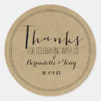 Thank You For Celebrating With Us Wedding Sticker