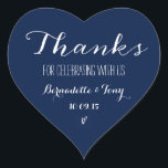 Thanks For Celebrating With Us! Wedding Thank You Heart Sticker<br><div class="desc">Thanks For Celebrating With Us! Wedding Thank You Stickers</div>