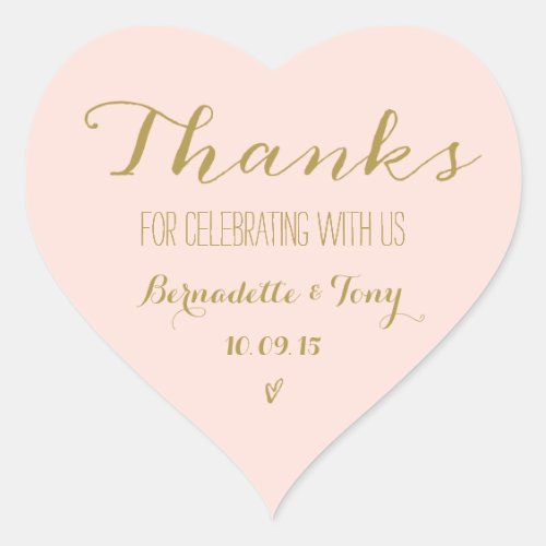 Thanks For Celebrating With Us Wedding Thank You Heart Sticker