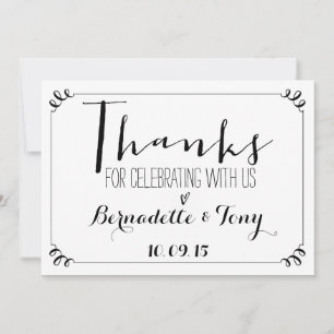 Thanks For Celebrating With Us! Wedding Thank You Invitation