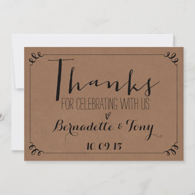 Thanks For Celebrating With Us! Wedding Thank You Invitation (Front)