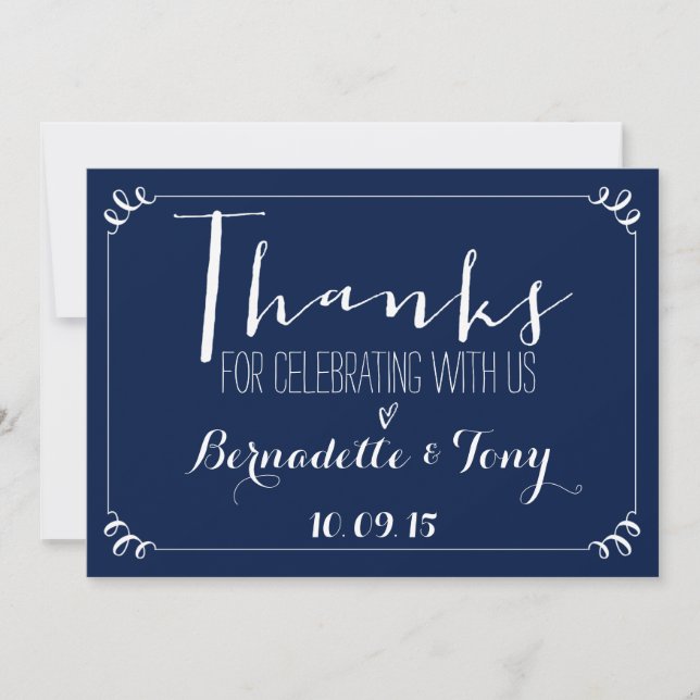 Thanks For Celebrating With Us! Wedding Thank You Invitation (Front)