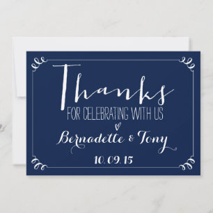 Thanks For Celebrating With Us! Wedding Thank You Invitation