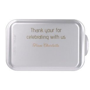thanks for celebrating with us yellow black simple cake pan