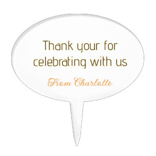thanks for celebrating with us yellow black simple cake topper