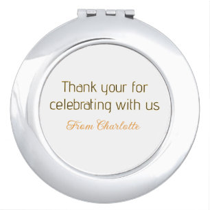 thanks for celebrating with us yellow black simple compact mirror