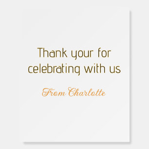 thanks for celebrating with us yellow black simple foam board