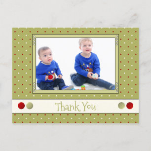 Thanks for Christmas gifts green with photo Postcard