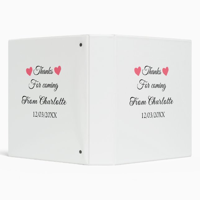 thanks for coming add name text message  3 ring binder (Background)