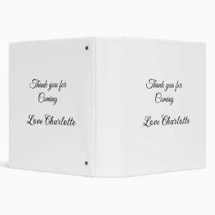 thanks for coming add name text message  3 ring binder