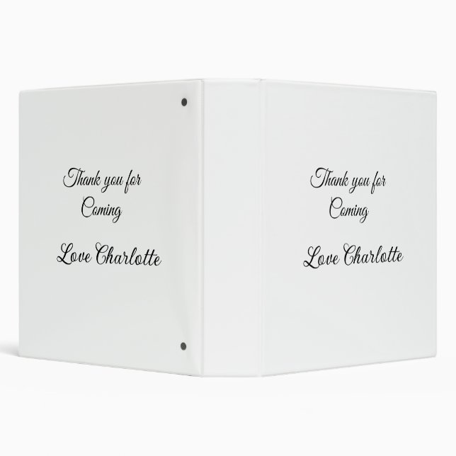 thanks for coming add name text message  3 ring binder (Background)