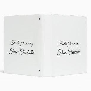 thanks for coming add name text message  3 ring binder
