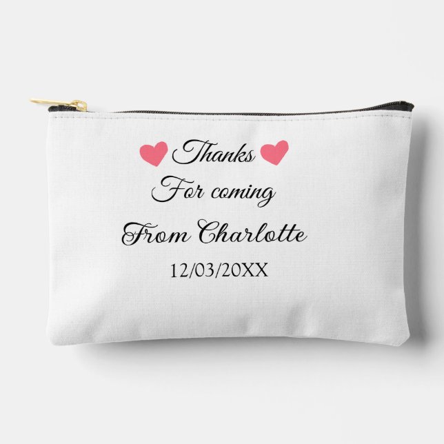 thanks for coming add name text message  accessory pouch (Front)
