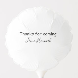 thanks for coming add name text message babyshower balloon