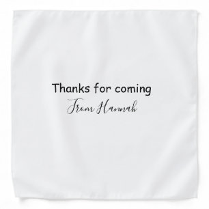 thanks for coming add name text message babyshower bandana