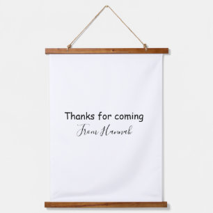 thanks for coming add name text message babyshower hanging tapestry