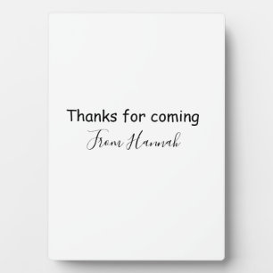 thanks for coming add name text message babyshower plaque