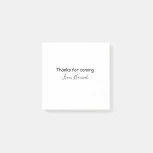 thanks for coming add name text message babyshower post-it notes