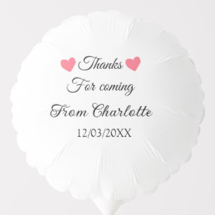 thanks for coming add name text message  balloon