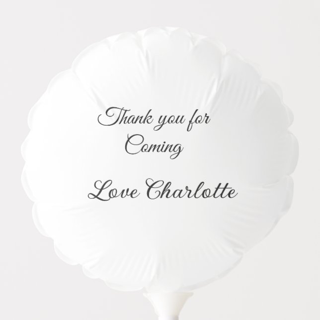 thanks for coming add name text message  balloon (Front)