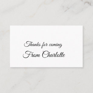 thanks for coming add name text message  business card