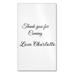 thanks for coming add name text message business card magnet