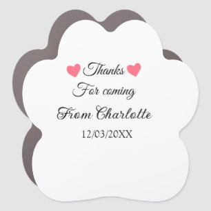 thanks for coming add name text message car magnet