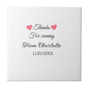 thanks for coming add name text message ceramic tile