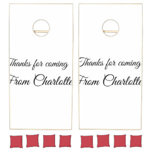 thanks for coming add name text message cornhole set